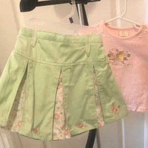 Classic Pooh Pleated Skirt and Top Set